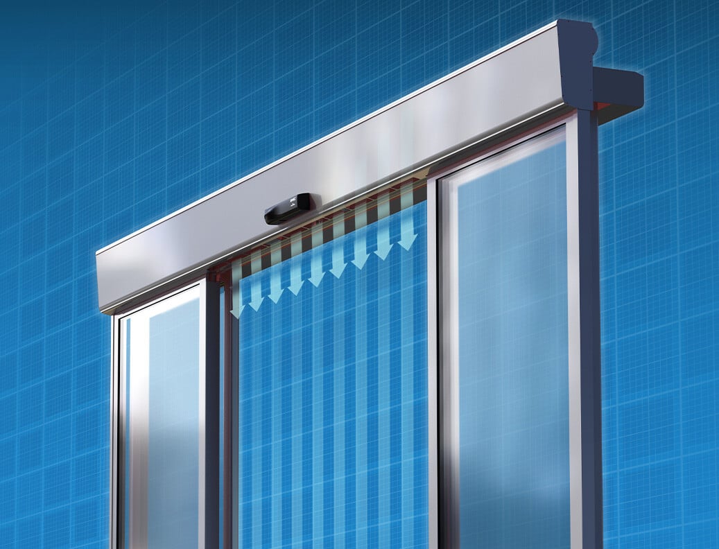 Technologie pour les portes automatiques FAAC : AIRSLIDE
